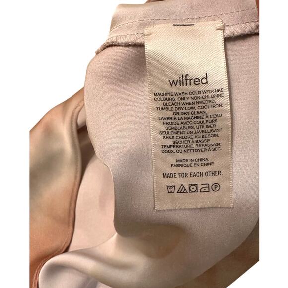 Aritzia Wilfred Satin Watercolor Tie-Dye Ruffle V-Neck Slip Cami Soft Girl, XS - Picture 4 of 8